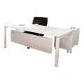 Mesa de escritório cor branca de Madeira MDF + Metal - 1600x800x750