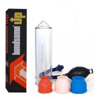 Bomba peniana manual | Bomba Desenvolvedor de Membro com Pera e Controle de Sucção Handsome UP Manual com 3 Anéis