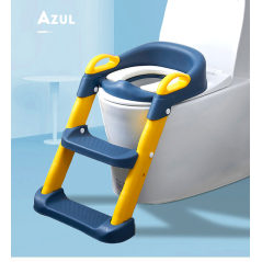 Assento Redutor Infantil Vaso Sanitário com Escada - Azul