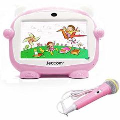 Tablet 7" Jettom J1 Jogar e Aprendar Infantil | Quadcore 16GB | Camera/Wifi/7" IPS Capactive Touch | Android | LCD câmera dupla tablet infantil - Rosa