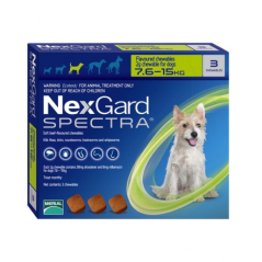 NexGard Spectra Antipulgas e Carrapatos e Vermífugo para Cães de 7 a 15kg - 1 Comprimido