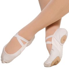 Sapatilha Meia Ponta Lona Stretch Pluma Capezio | Para Prática de Ballet Unissex - Branco