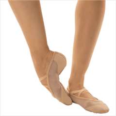 Sapatilha Meia Ponta Lona Stretch Pluma Capezio | Para Prática de Ballet Unissex - Castanho