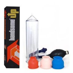 Bomba peniana manual | Bomba Desenvolvedor de Membro com Pera e Controle de Sucção Handsome UP Manual com 3 Anéis