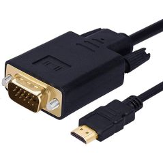 Cabo HDMI para VGA 1080p | HDMI Macho para VGA macho | Cabo conversor de vídeo ativo 1,8 metros