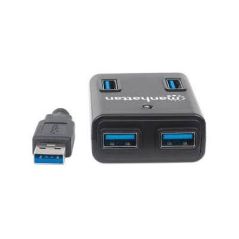 HUB USB-A 3.0 | 4xUSB-A mx5 Gbps | AC 5V/3A - Manhattan