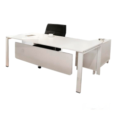 Mesa de escritório cor branca de Madeira MDF + Metal - 1600x800x750
