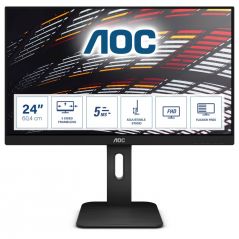 Monitor 24' AOC FHD (1920X1080) IPS Ajuste Altura HUB USB - Preto