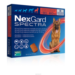 Nexgard Spectra Cão XL  30,1-60Kg 3 Comprimidos Mastigaveis