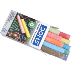 Giz Doms Dustless Chalk Colorido - 10 unidades