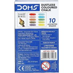 Giz Doms Dustless Chalk Colorido - 10 unidades
