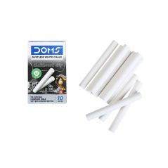 Doms Dustless Chalk Branco - 10 unidades