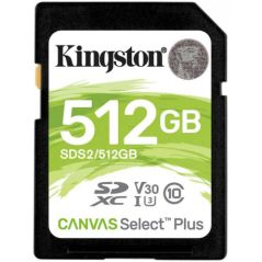 Kingston Cartão De Memória SD 512GB CL10 100R
