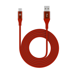 Cabo CELLY USB A USB-C Silicone 1m - Vermelho