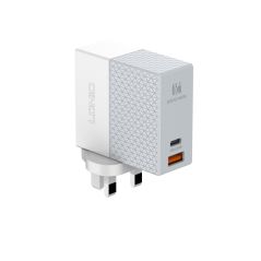 Ldnio Carregador QC3.0 65W USB/USB-C Branco/Cinza