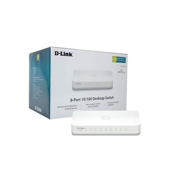 Switch DLINK 10/100Mbps DES-1008C de 8 portas