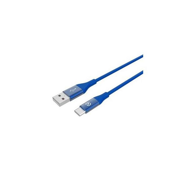 Cabo CELLY USB A USB-C Silicone 1m - Azul