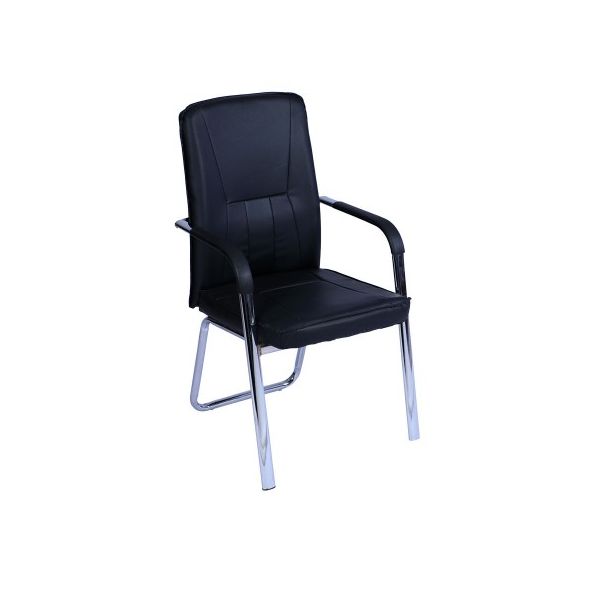 Cadeira de escritório | Cadeira lateral executiva de couro - Preto