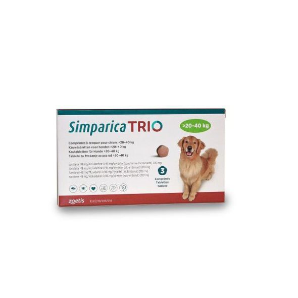 Simparica Trio (20,1-40kg) - 3 Comprimidos Mastigáveis