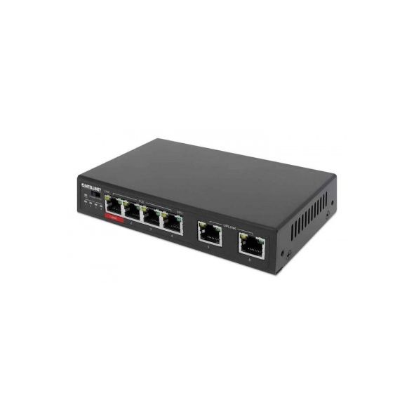 Switch 6 Portas Ethernet Com 4 Portas POE - INTELLINET